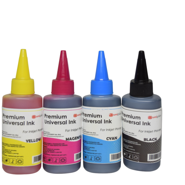 UNIVERSAL DYE INK-BLACK,CYAN,MANGENTA,YELLOW-100ML