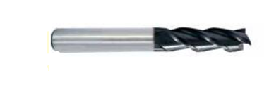 Temo 1.0mm x x 50mm TMCT1030100C Carbide Co12% 3-Flute End Mill - TiALN Coated