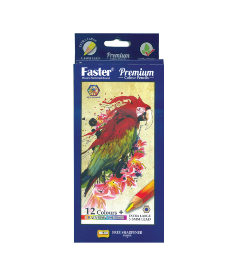 Faster Premium Color Pencils Short/ Long 12 Faster Long C/P CP-385-KK
