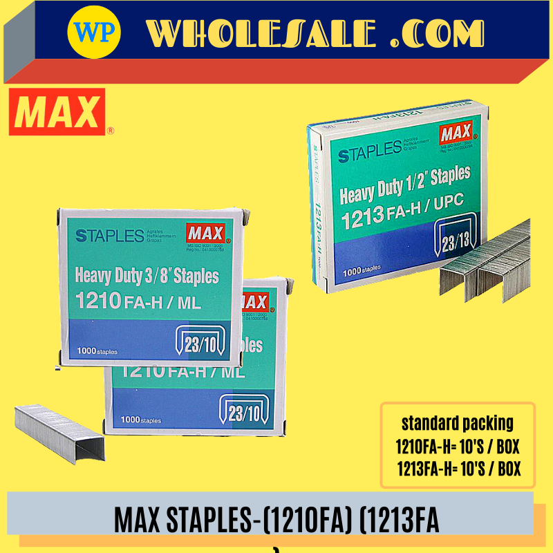 MAX STAPLES (NO.1210FA-H)(NO.1213FA-H) / Max / Staples / Max Staples / NO.1210FA / NO.1213FA-H / Bullet Stapler / Max Staples No.1210FA