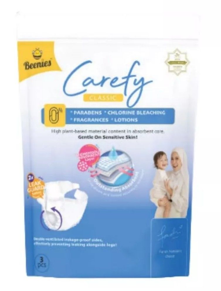 Beenies  Carefy Tape Disposable Baby Diapers Trial Pack 4in1 /3in1 -  10 pack 10pk 11134 XL tape SL-11120-11123-11130-11134-KK