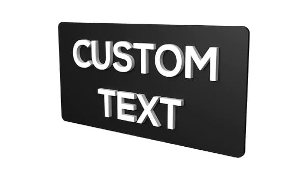 Black acrylic plates with white wording (250mmL x 200mmW)