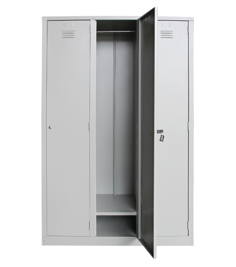 STERLING 3 COMPARTMENTS STEEL LOCKER WITH 1 CLOTH HANGING BAR & 1 FIXED SHELVE AT BOTTOM AT EACH COMPARTMENT (S138/A & S138/AS) / 1143mm WIDTH