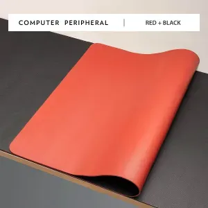 High Quality Waterproof PU Leather Mousepad Keyboard Mat (Stitched) Black Red pad,80 X 40CM MP-6030-KK