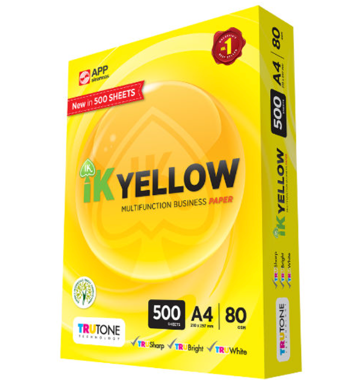 IK Yellow (Indah Kiat) A4 paper 80 gsm - 450 Sheets or 500 Sheets