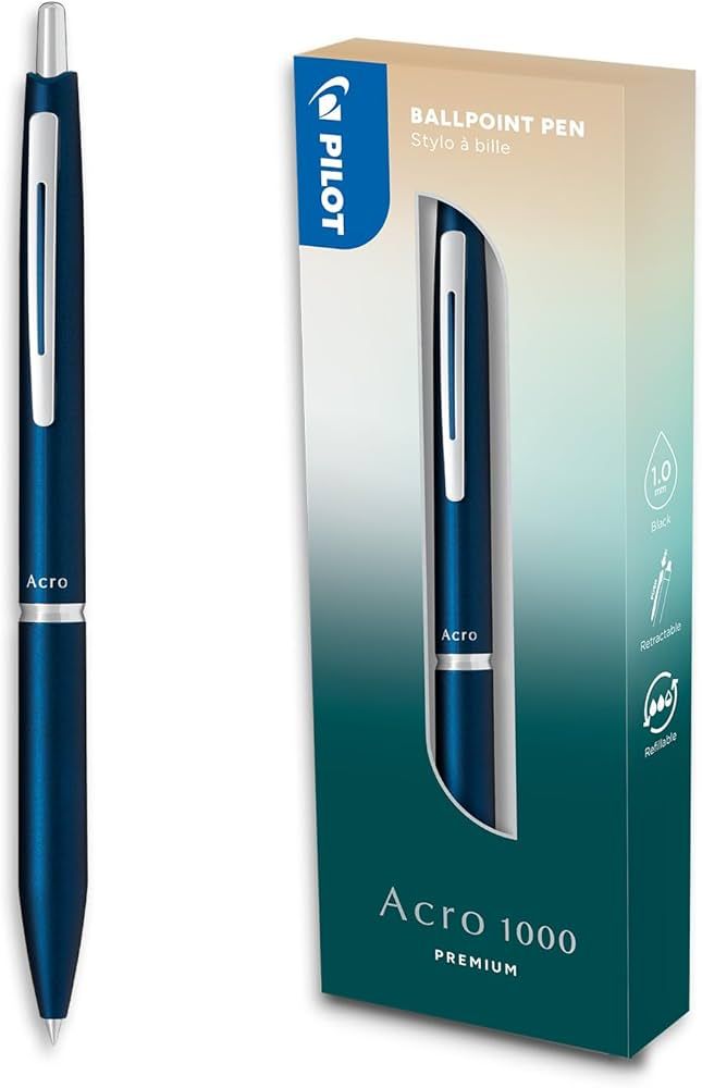 Pilot Acro 1000 0.5mm Black Ink / Navy Barrel
