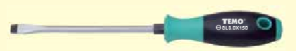 Temo Industrial High Tensile Slotted Screwdriver 6.0*100mm with Bolster
