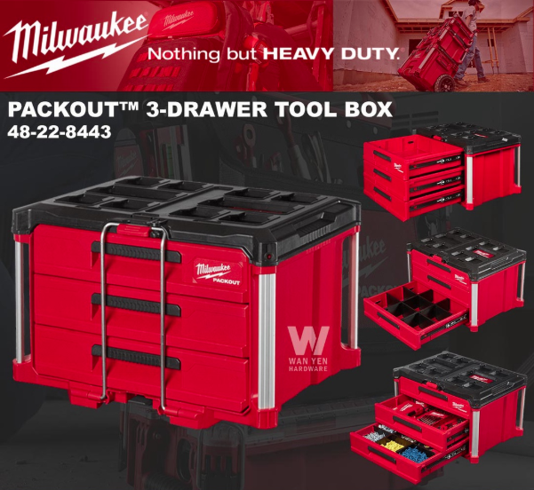 MILWAUKEE PACKOUT™ 3-Drawer Tool Box