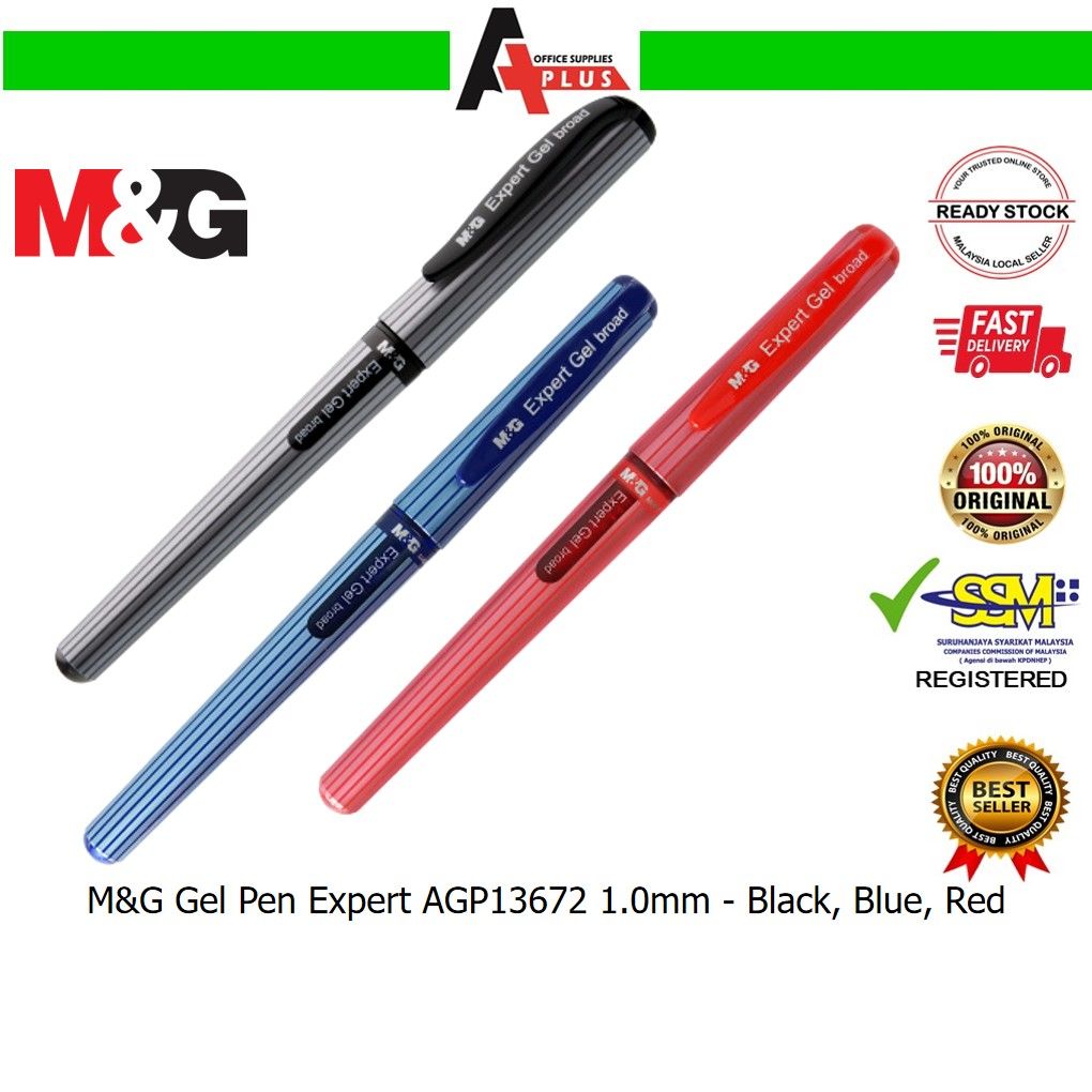 M&G Gel Pen Expert AGP13672 1.0mm Broad / Pen Dakwat Gel - Black, Blue, Red