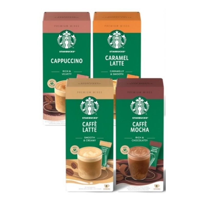 Starbucks Premium Mixes 3 in 1 Cappuccino Mocha Caramel latte Café latte