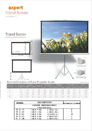 Axpert Tripod Screen 1.8m x 1.8m TS-S-180