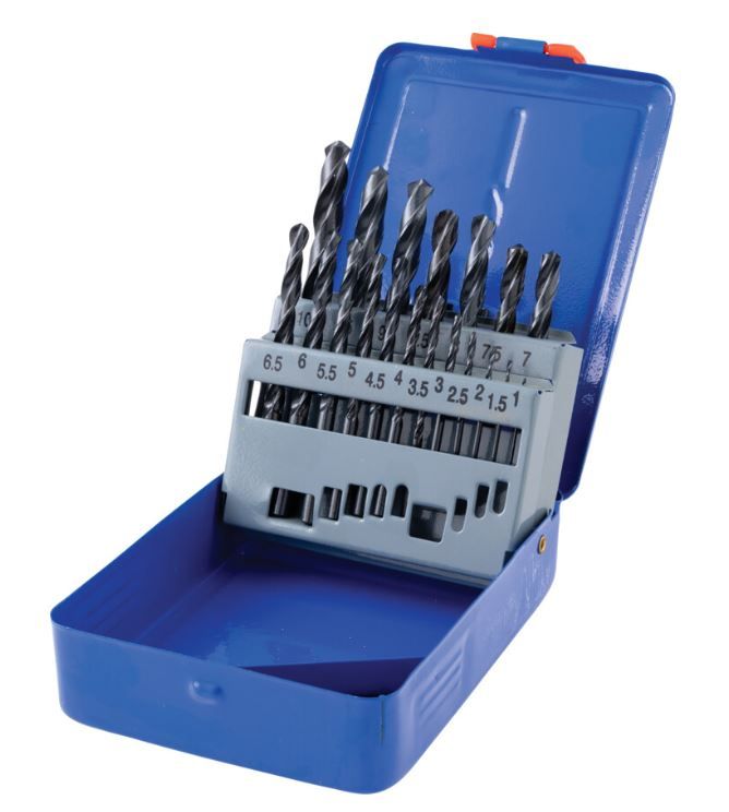 Senator Jobber Drill Set, 1 to 10mm x 0.5mm, Rolled Forged, Metric, High Speed Steel, Set of 19 SEN0259250K