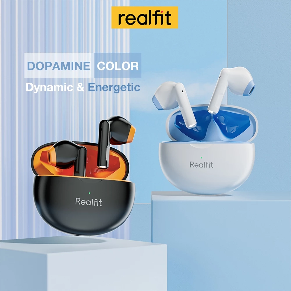 Realfit F2 TWS Bluetooth Wireless Earphone Mini High-Quality Earbuds Long Battery Life Headphone