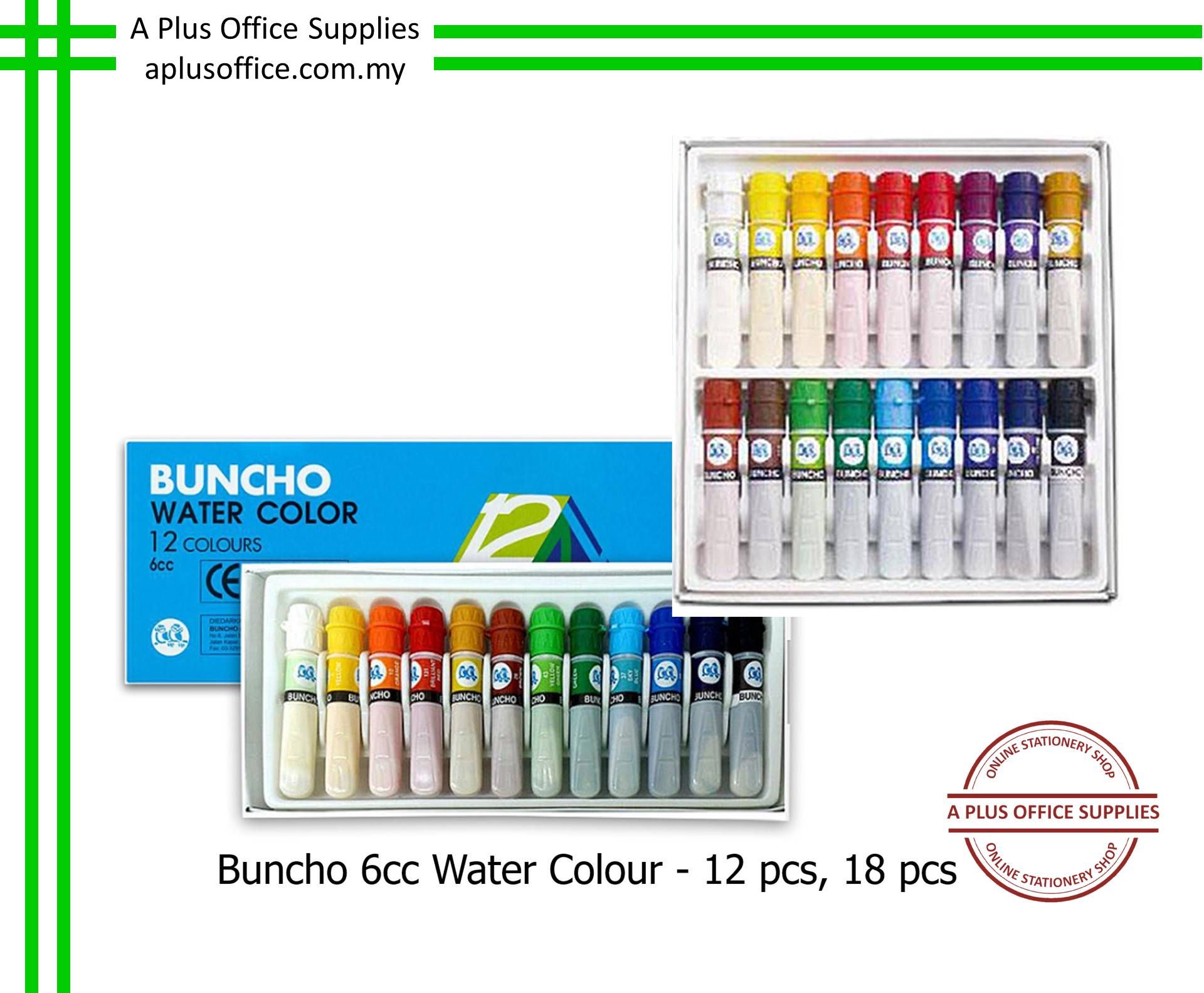 BUNCHO 6cc Water Colour / Warna Air - 12 Colours, 18 Colours
