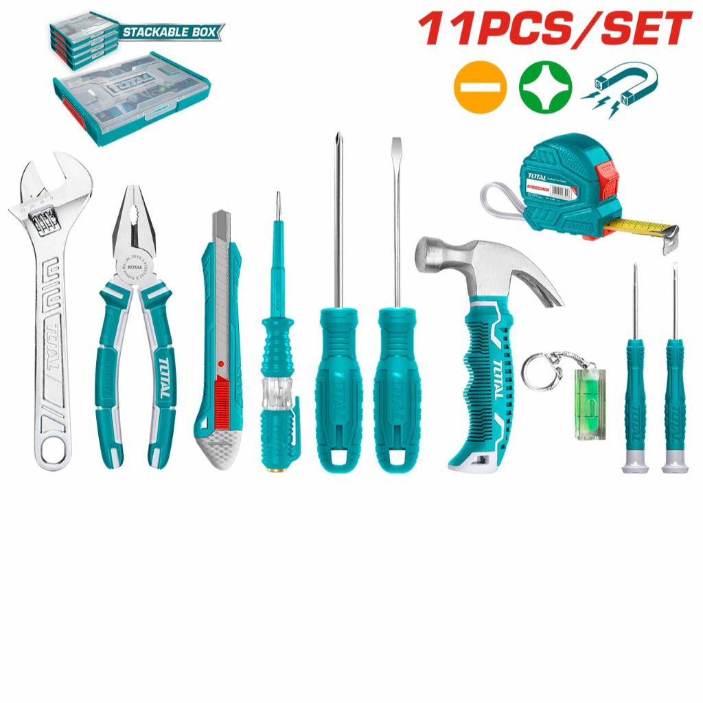TOTAL household tools set (11 pieces)