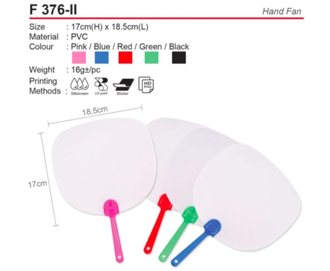 CUSTOM HAND FAN (3 COLOUR LOGO) 1 SIDE