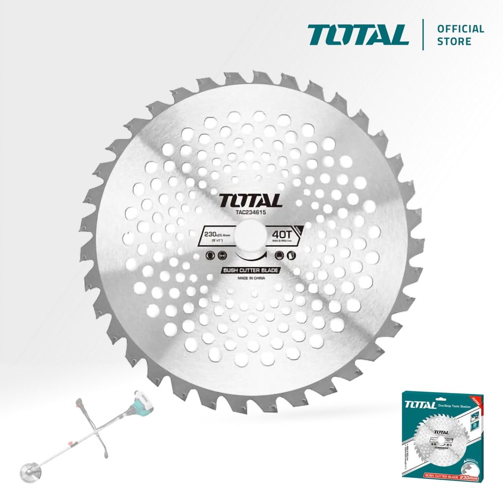 TOTAL BUSH CUTTER BLADE (230MM/9") FOR STRING TRIMMER & MULTI-TOOLS (ARBOR 25.4MM/REDUCTION RING 20MM/40T) TAC234615