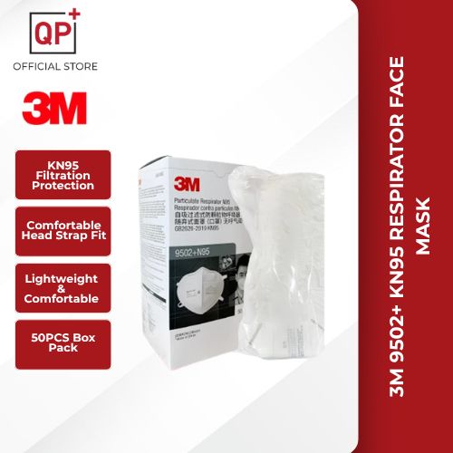 3M 9502+ KN95 RESPIRATOR FACE MASK (50PCS) | TOPENG PERNAFASAN 3M | 3MKN95 防护口罩-9502+ HEADLOOP