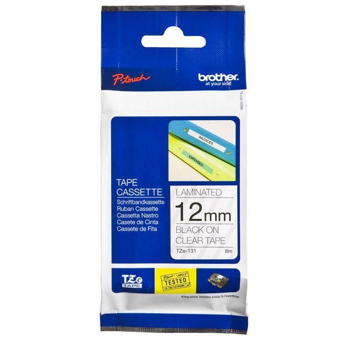 Brother TZe-131 Black on Clear (12mm) Tapes