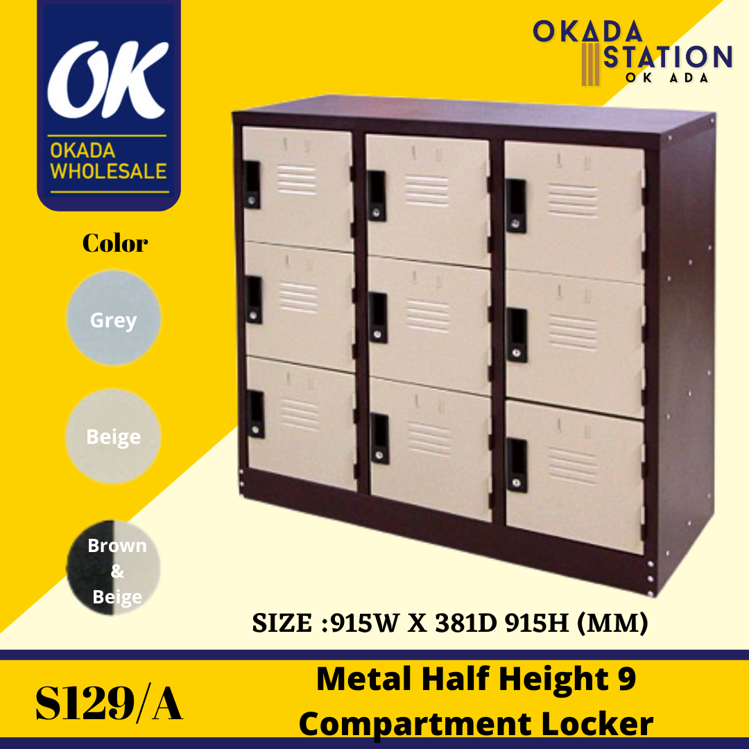S129/A Half Height 9 Compartment Cabinet / Half Height Cabinet / 9 Compartment / Metal Cabinet / 9 Compartment Cabinet / 9 Compartment Drawer / Metal Drawer / Cabinet