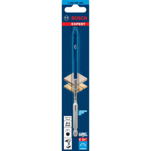 BOSCH EXPERT SELF CUT SPEED SPADE DRILL BIT 6 X 152 MM (2608900309)