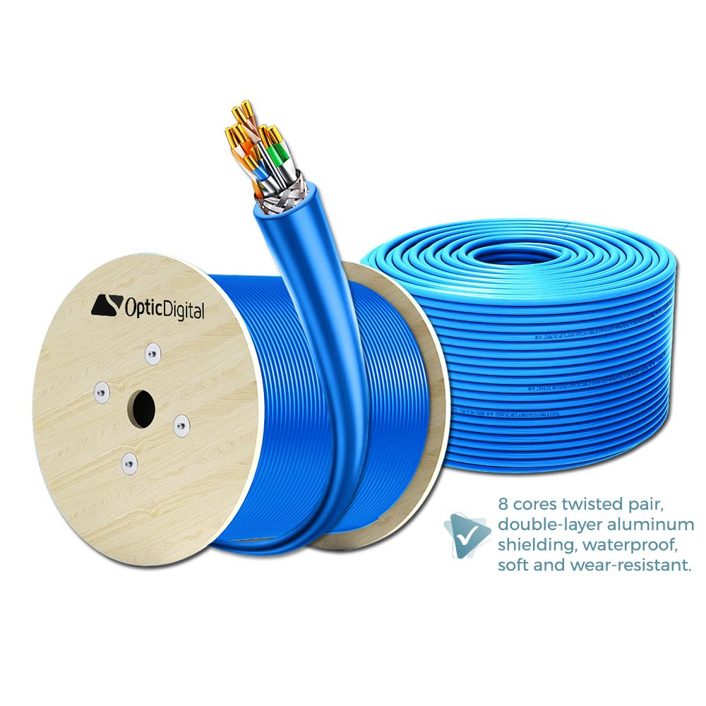 OD6AS23L CAT6A 23AWG S/FTP LSZH Bare Copper ~ Blue Jacket 305m/drum