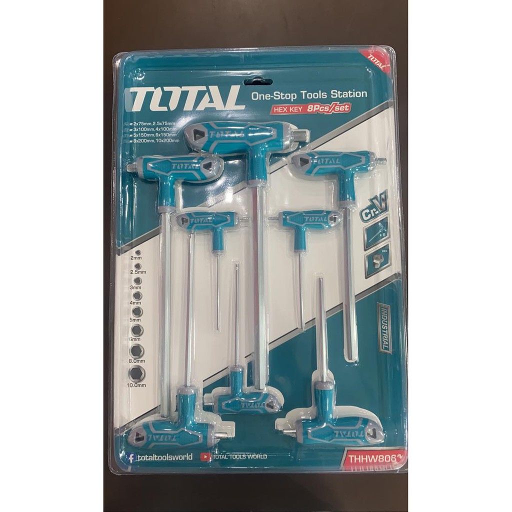 Total THHW8081 8 Pcs T-handle Hex Wrench Set