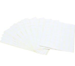 SELF ADHESIVE WHITE ROUND LABELS - 20 SHEETS/PACK