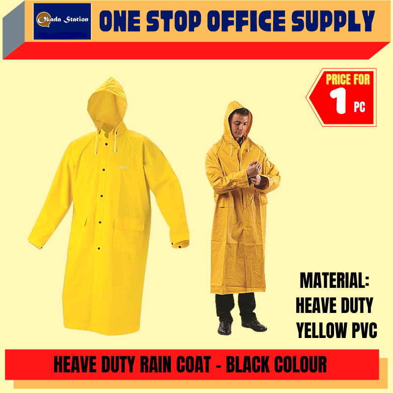 RAIN COAT -HEAVY DUTY / BAJU HUJAN / RAIN COAT / YELLOW RAIN COAT