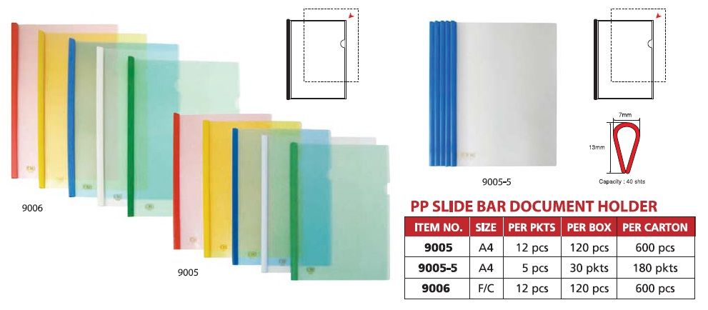 PP Slide Bar Document Holder (9005-5) - A4
