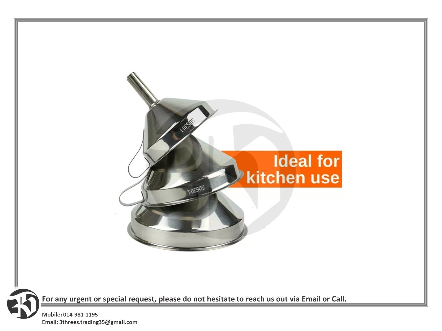 Stainless Steel 304 Filter Funnel 4"/5"/6"