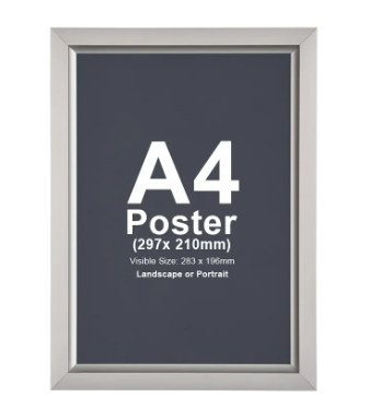 Aluclass Aluminium A4 Super Slim Snap Poster Frame