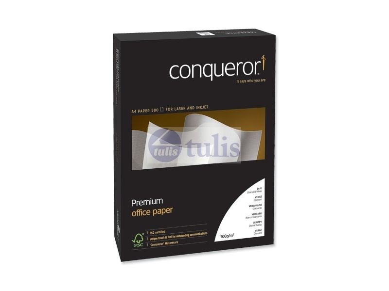 CONQUERER PAPER 100GSM A4 BRILLIANT WHITE LAID