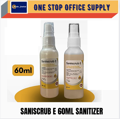 SANISCRUB Hospital Grade Hand Sanitizer Saniscrub-E 60ml Chlorhexidine 0.5% European Norms Tested with Emollient & Moisturizer