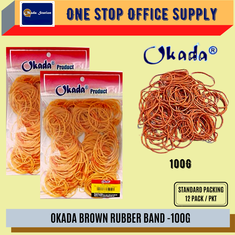 OKADA BROWN RUBBER BAND -100G / Okada / Rubber Band / Rubber Band 100g / Brown Rubber Band / Okada Brown Rubber Band