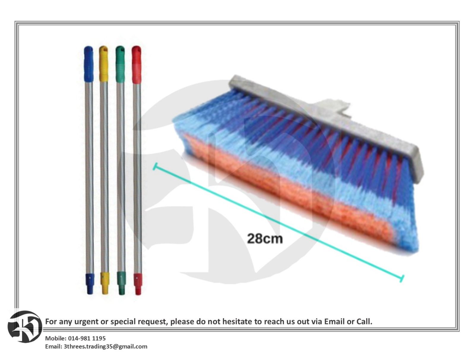 RAYACO 120 car wash broom c/w aluminium handle