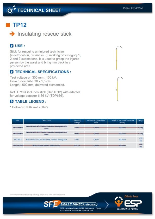Sibille Rescue Pole with Hook - TP12EC