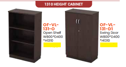 OFIS VISTA SERIES 1310 HEIGHT CABINET - WALNUT