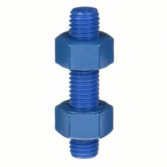 A193 B7M / A194 Gr. 2HM Type-2 Blue Fully Threaded Rod: 1/2"-13 Thread Size, Steel, Grade B7, PTFE Coated, 2 3/4 in Overall Lg)