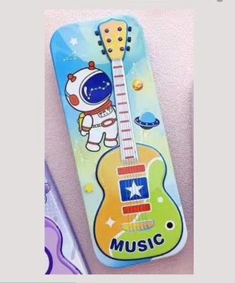 Cute Design Steel Pencil Case Double Layer for Kid / Children metal hadiah sekolah pdpr gift school gift 1pcs ZL107 Blue Space Y-PCST-107-KK