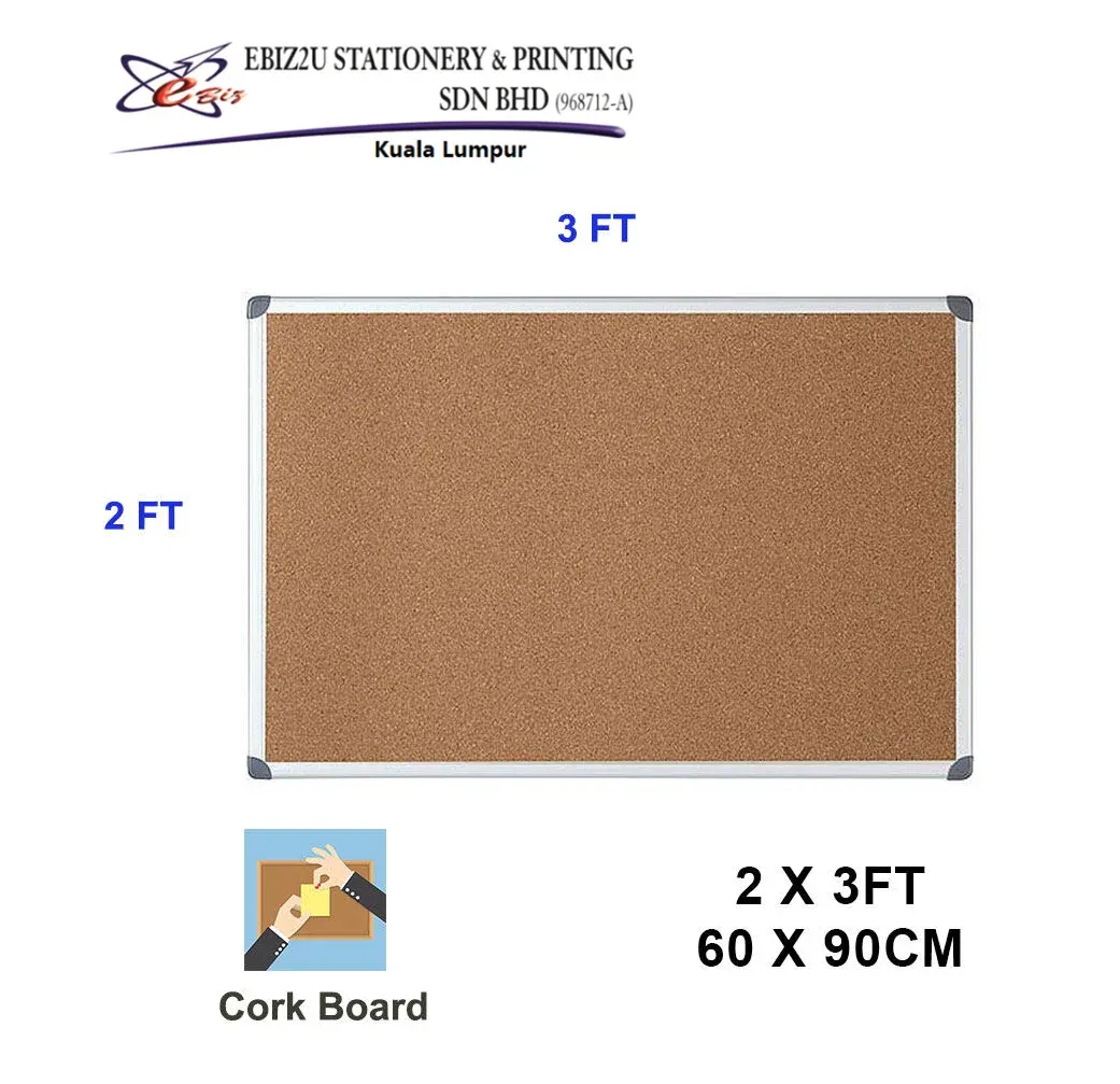 Writebest Aluminum Frame Notice Bulletin Cork Board (2' X 3')