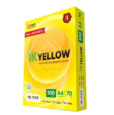 IK Yellow A4 Paper 70gm X 500 sheets / 80gm X 450 sheets 70gm X 500 sheets IK PPR-70-KK