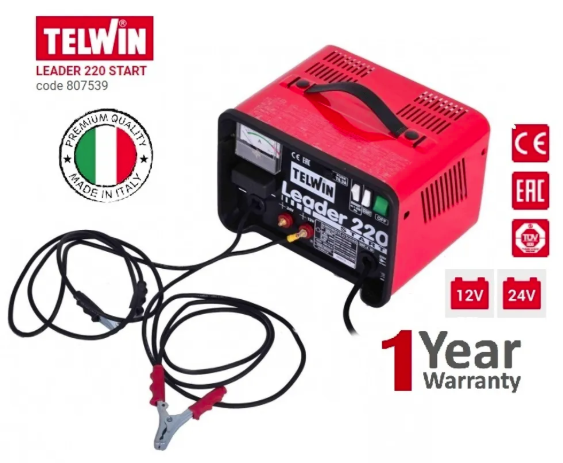 Telwin Leader 220 (12V/24V) 30A Battery Charger & Starter