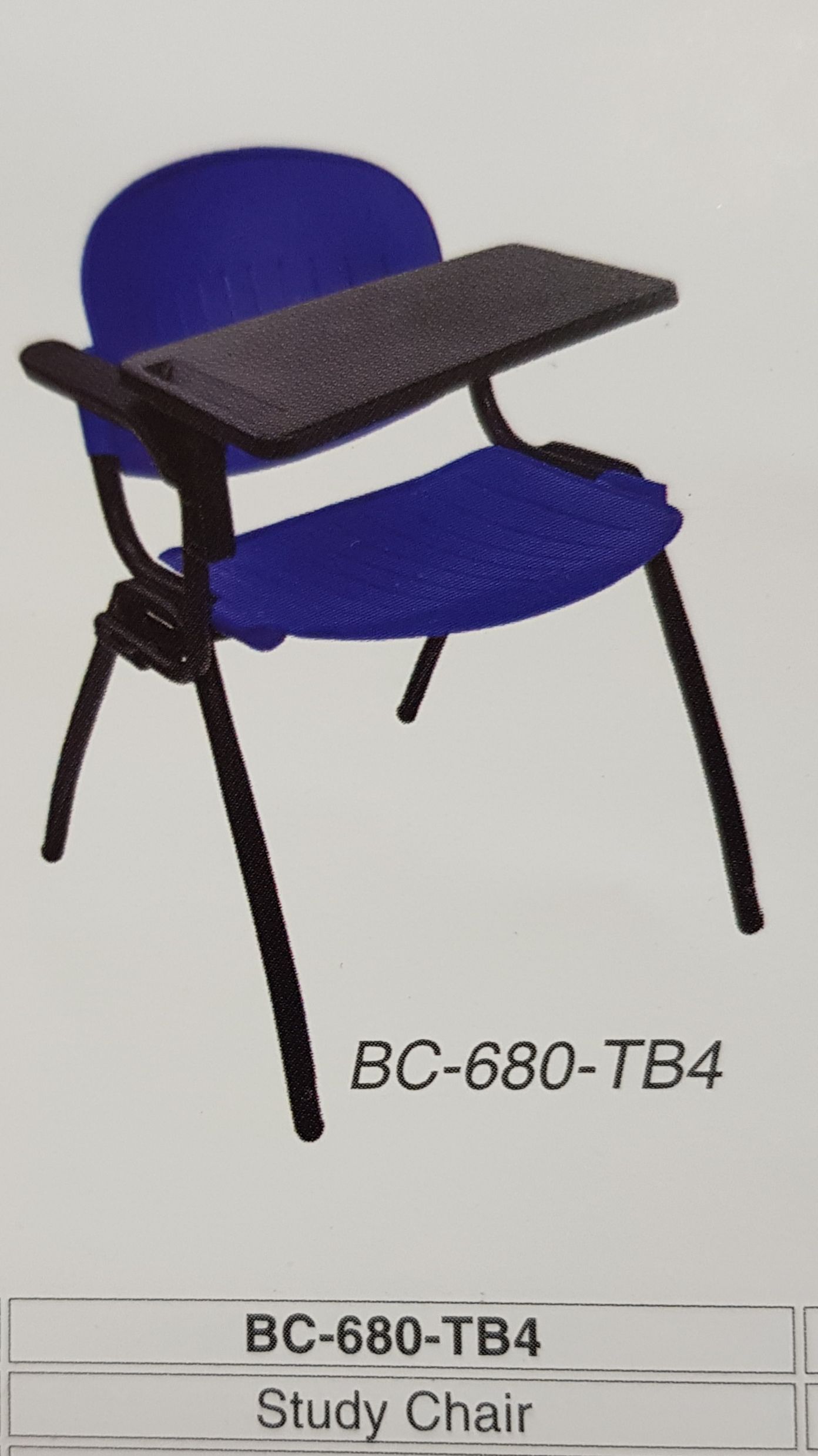 Chair BC-680-TB4 Study Chair With Writing Pad / Ergonomic Chair / Study Chair / Seminar Chair / Training Chair / BC-680-TB4