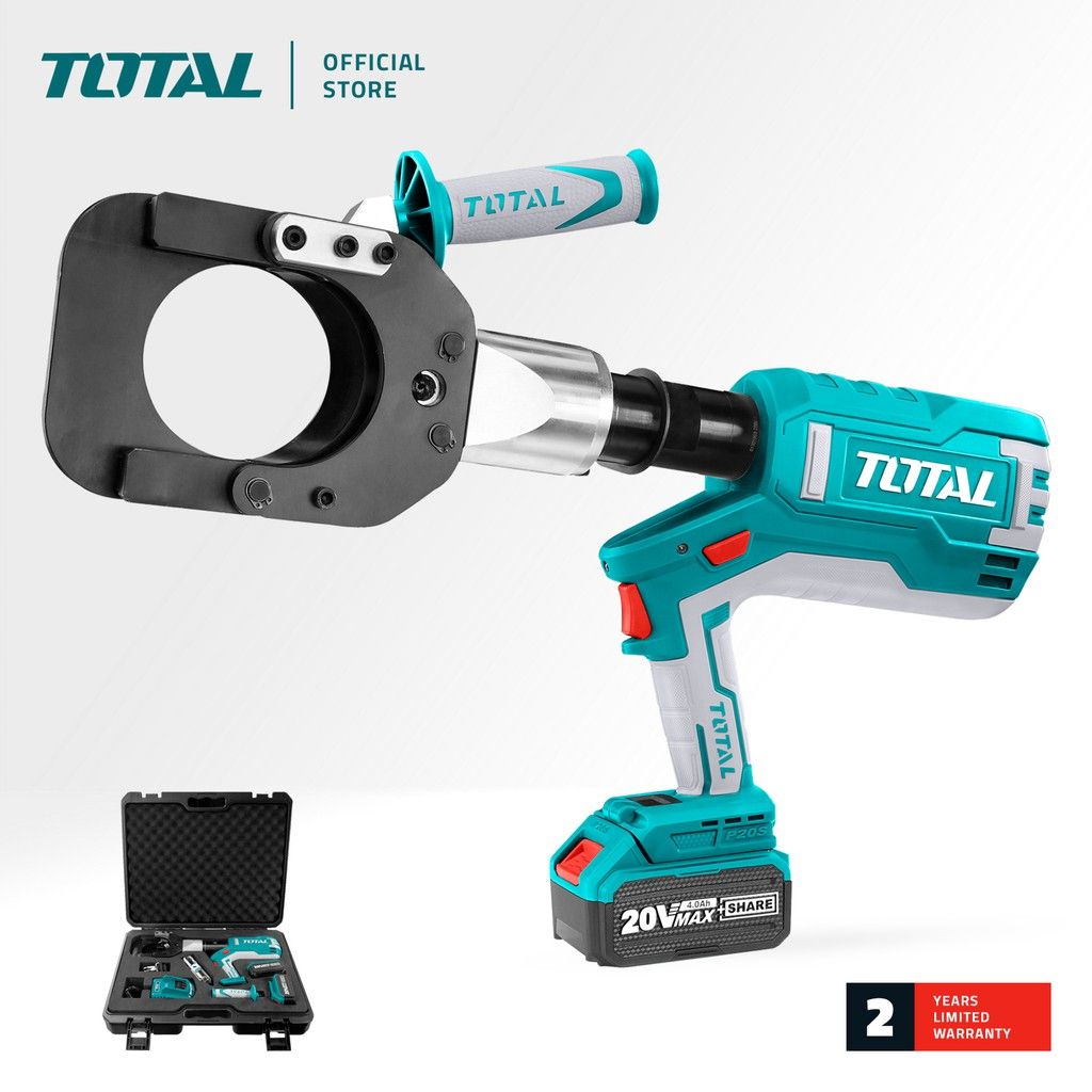 TOTAL TRCLI2002 LI-ION HYDRAULIC CABLE CUTTER (ROTATABLE HEAD DESIGN WITH BUILT-IN LED DISPLAY TO PROVIDE USAGE COUNT)