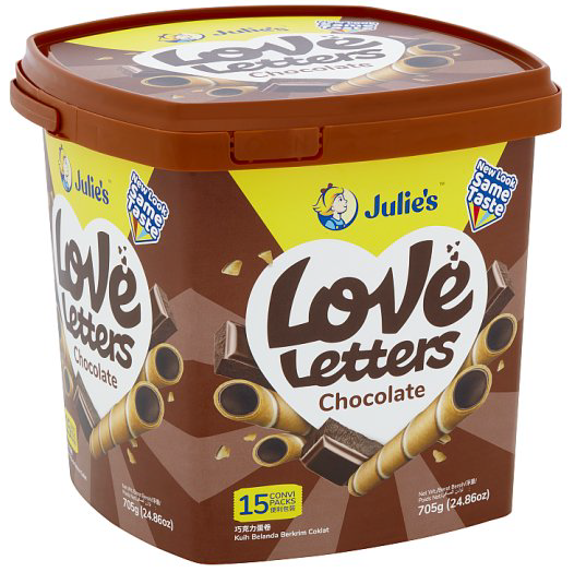 JULIES LOVE LETTER CHOCOLATE (TUB) 705G