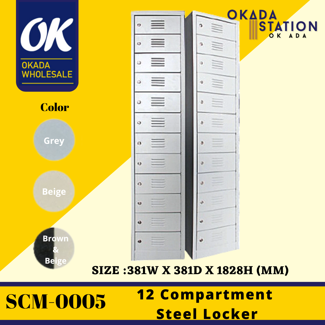 12 Compartment Steel Locker With Steel Swinging Door SCM-0005 12 Compartment Steel Locker With Steel Swinging Door (With Camlock) / 12 Compartment Locker / Compartment Locker / Locker / Cabinet / Metal Cabinet / 12 Compartment Cabinet