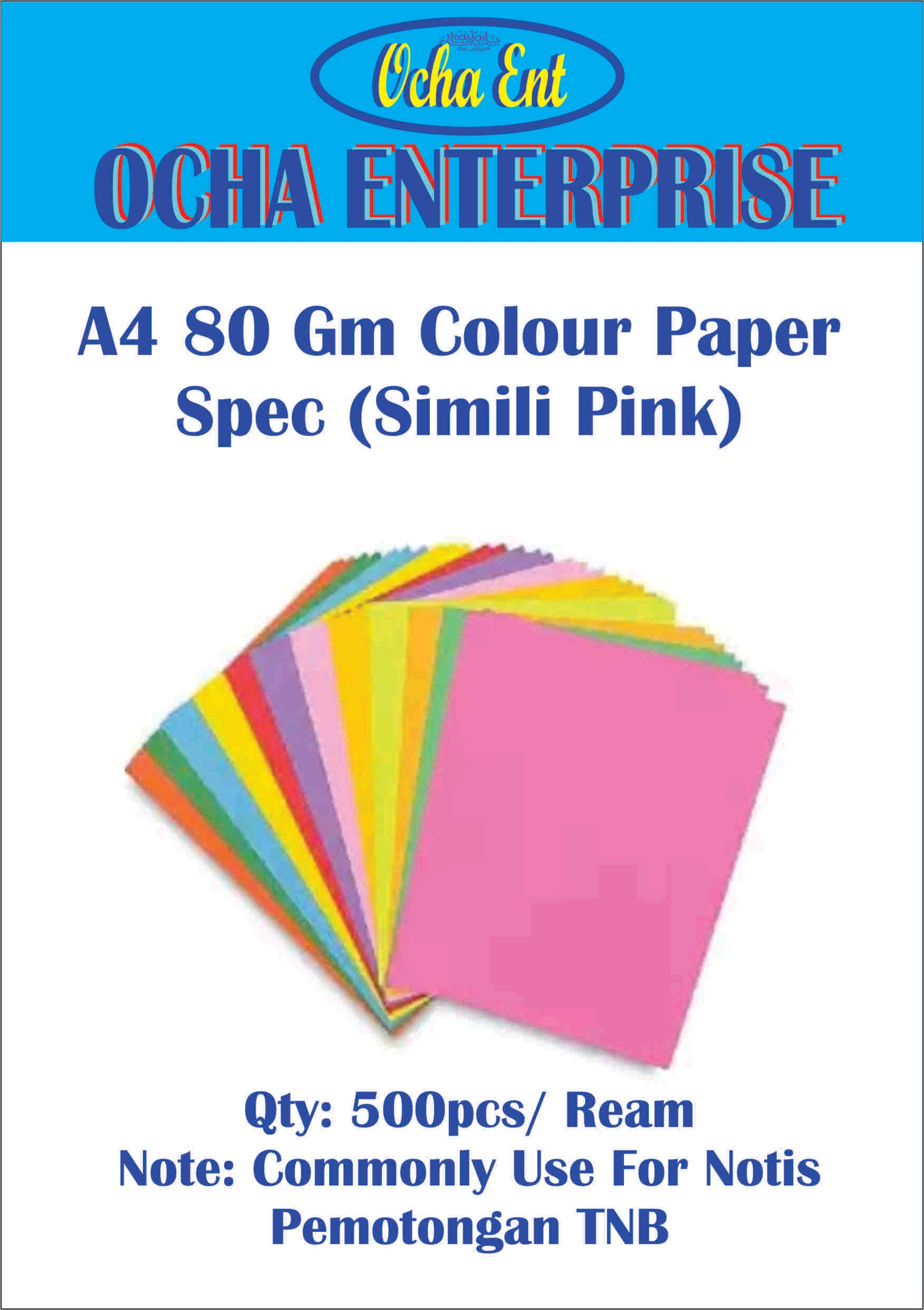 A4 80 Gm Colour Paper Spec (Simili Pink) - CUSTOMIZE CUTTING FREE DELIVERY