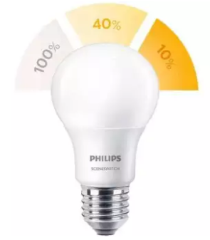 Genuine Malaysia Philips Warranty - Philips E27 Scene Switch Brightness Change LED Bulb 9W Warm White 3000K