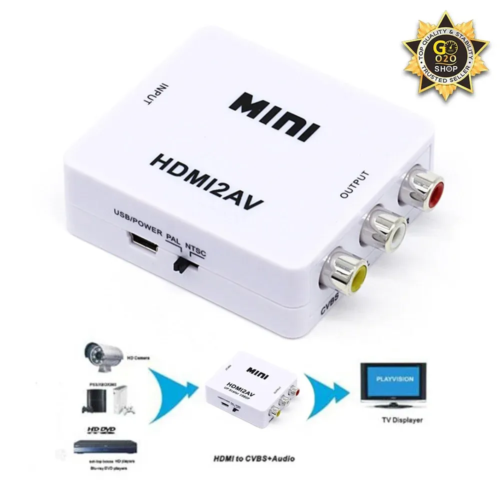 HDMI to RCA Mini Composite 1080P HDMI2AV Audio Video AV CVBS Adapter Converter